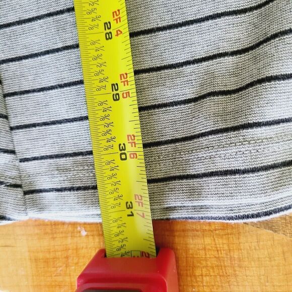 Zara Trafaluc Knit Skater Dress Small Gray Striped Short Sleeve Crew Neck - Picture 13 of 13